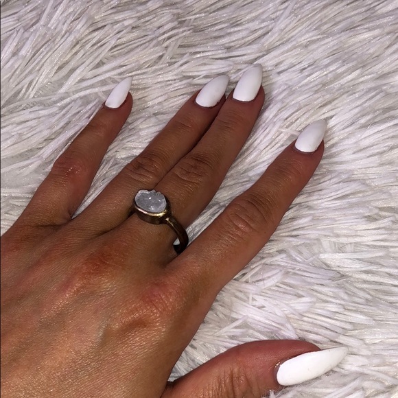 NEW Gold Ring Set With White Stone - Picture 4 of 4